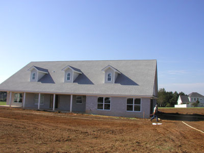 Finished exterior brick...