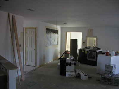 Living room with sheet rock...