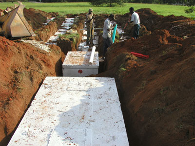 Septic Tanks in place....