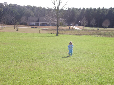 Running across new Lawn