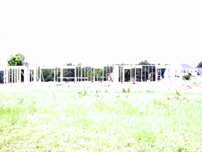 Framing crews at work....