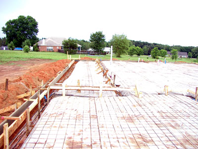 Formes in place and ancher bolt locations have been indicated...