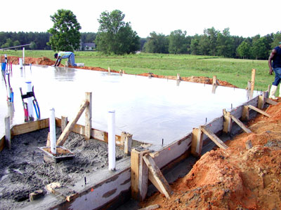 placing anchor bolts...