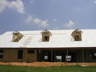 Trusses mounted on the dormers...