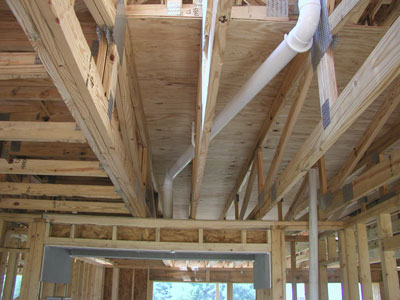 Running the vent under the 2nd floor...