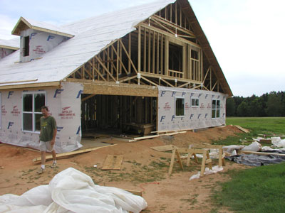 The house is wraped in Tyvek....