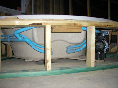 Plumbing for the whirlpool...
