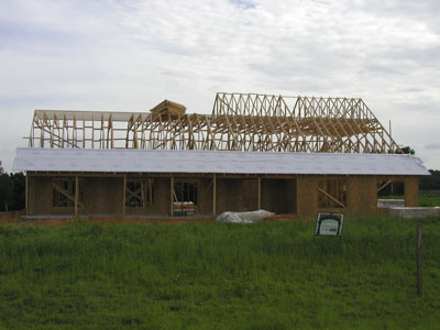 bracing and sheathing is added ...