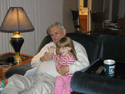 Grandpa Henry Christmas morning...