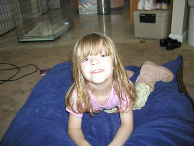 Kaylynn showing the puppies how to pose