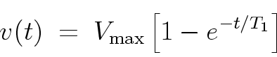\begin{displaymath}
v(t) \; = \; V_{\rm max} \left[ 1 - e^{-t/T_1} \right]
\end{displaymath}