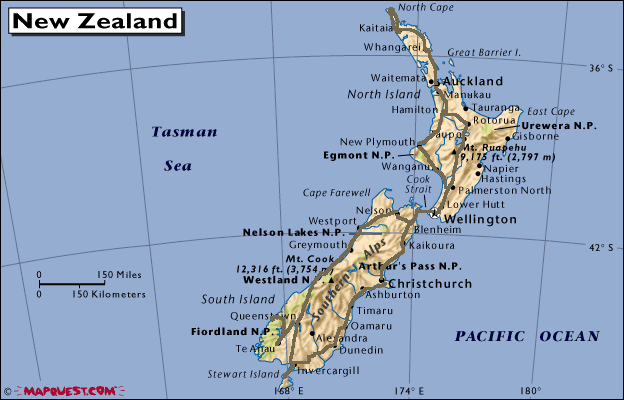 New Zealand map