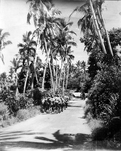 On the march at Guam