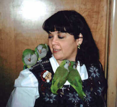 Kathleen with fids (feathered kids)