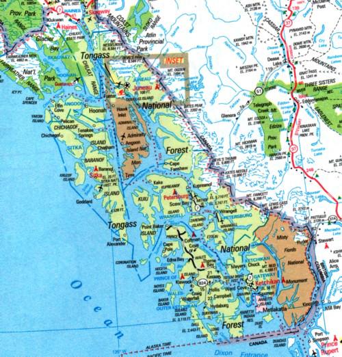 map of alaska with cities. Southeast Alaska